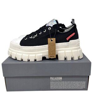 Palladium Revolt Lo Tx Women's Black/White/Marshmallow Chunky Sneakers Size 7.5